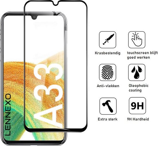 Hoesje en Screenprotector Combi Geschikt Voor Samsung A33 - Transparant Hoesje + Premium screenprotector