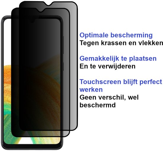ArmorDrop Privacy Screenprotector Geschikt Voor Samsung A33 - Gehard Glas - 2 Stuks