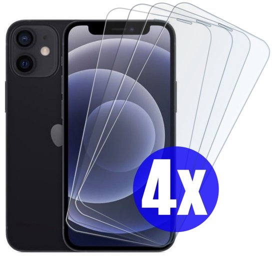 Screenprotector geschikt voor iPhone 12 Mini - Gehard Glas - Tempered Glass Armor Screen Cover - 4 Stuks