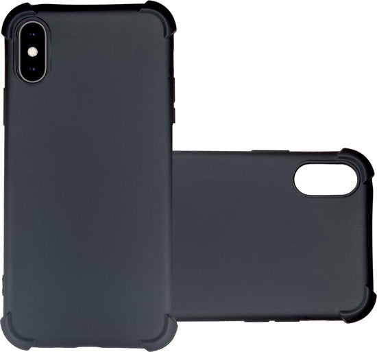 Zwarte Anti Shock Hoesje Geschikt Voor iPhone XR - ShockProof Siliconen Hoesje
