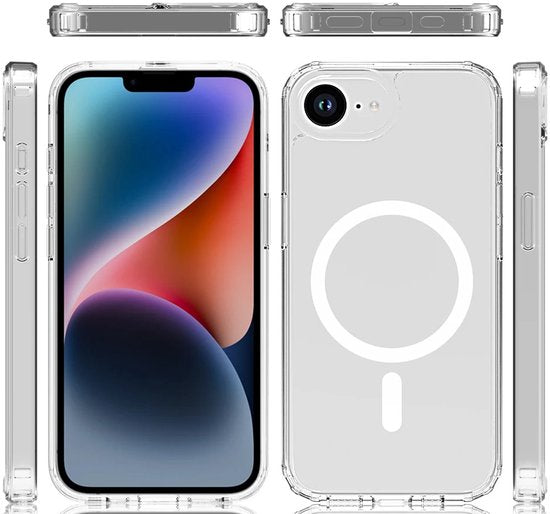Lennexo Hoesje Geschikt Voor iPhone 16e Met Magneet Ring - Siliconen Hoesje Voor Draadloos Opladen en Geschikt voor Magsafe