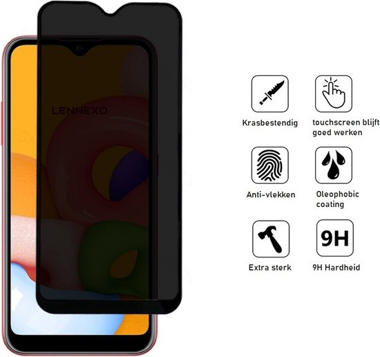 Full Cover Privacy Screenprotector Geschikt Voor Samsung A13 (4G / 5G) - Volledige Beschermglas - PREMIUM Tempered Glass - 1 stuk