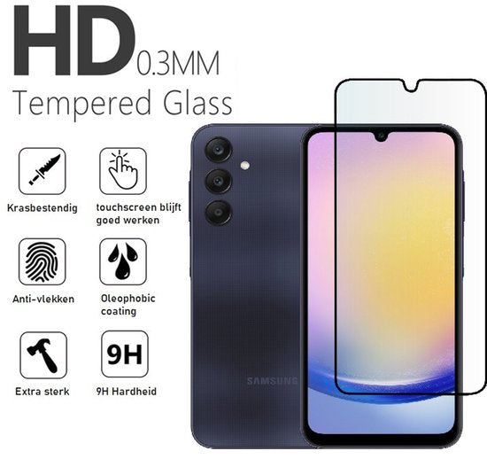 Full Cover Screenprotector Geschikt Voor Samsung A18 - Volledige Beschermglas - PREMIUM Tempered Glass - 1 stuk