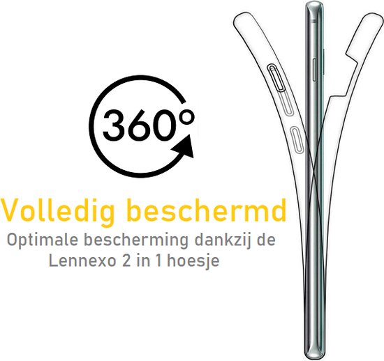 iPhone X Hoesje | iPhone XS Hoesje | iPhone 10 Hoesje | 2 in 1 Siliconen Hoesje 360° Bescherming | TPU Hoesje en Screenprotector iPhone X  in 1