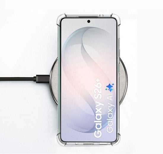 Anti Shock Hoesje Geschikt Voor Samsung Galaxy S26+ (S26 PLUS) - ShockProof Silicone Case - Transparant Back Cover