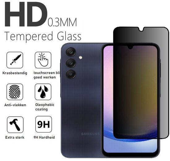Privacy Screenprotector Geschikt Voor Samsung A24 / A25 - Volledige Beschermglas - 2 Stuks