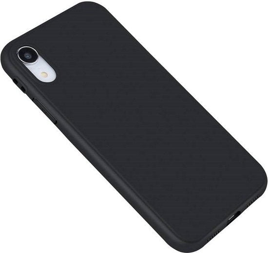 Hoesje en Screenprotector Combi Geschikt Voor iPhone XR - Zwarte Siliconen Hoesje + 2x Screenprotector