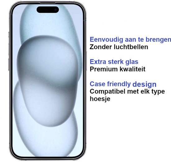 ArmorDrop Full Guard Screenprotector Geschikt Voor iPhone 15 Plus - Gehard Glas - 2 Stuks