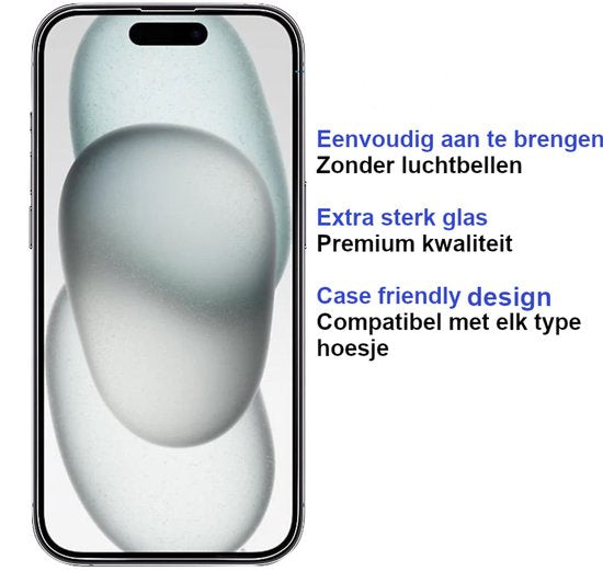 ArmorDrop Full Guard Screenprotector Geschikt Voor iPhone 15 - Gehard Glas - 2 Stuks