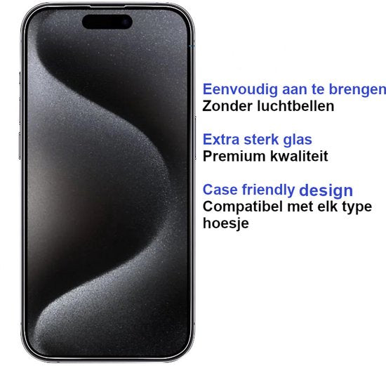 ArmorDrop Full Guard Screenprotector Geschikt Voor iPhone 16 Pro Max - Gehard Glas - 2 Stuks