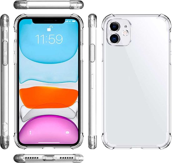 Anti Shock Hoesje Geschikt Voor iPhone 11 Hoesje - ShockProof Silicone Case - Transparant Back Cover