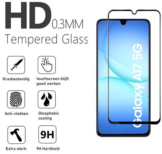 Pashouder Hoesje en Screenprotector Combi Geschikt Voor Samsung A17 - Pasjeshouder + Premium Screenprotector