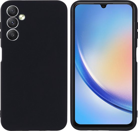 Zwart Hoesje Geschikt Voor Samsung Galaxy A04s - Zwarte Siliconen hoesje - TPU Back Cover Hoes - Zwart