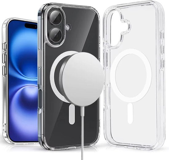 Lennexo Hoesje Geschikt Voor iPhone 17 met Magneet Ring - Siliconen Hoesje Voor Draadloos Opladen en Geschikt voor Magsafe