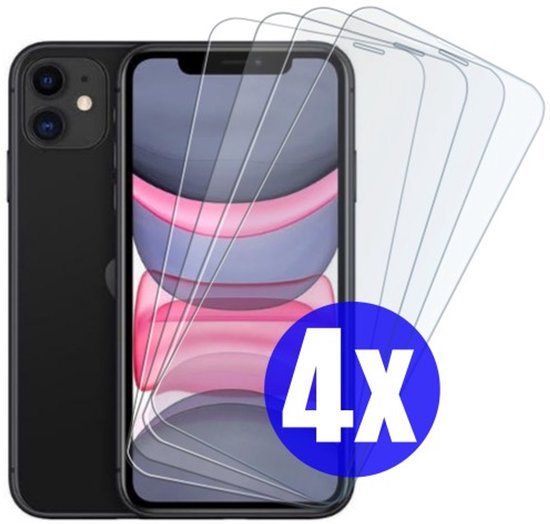 Screenprotector geschikt voor iPhone 11 / XR - Gehard Glas - Tempered Glass Armor Screen Cover - 4 Stuks