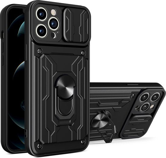 Lennexo Armor Hoesje Geschikt Voor iPhone 12 Pro Max - Extreme ShockProof Hoesje Met Pashouder - Ultra Hybrid Armour Case