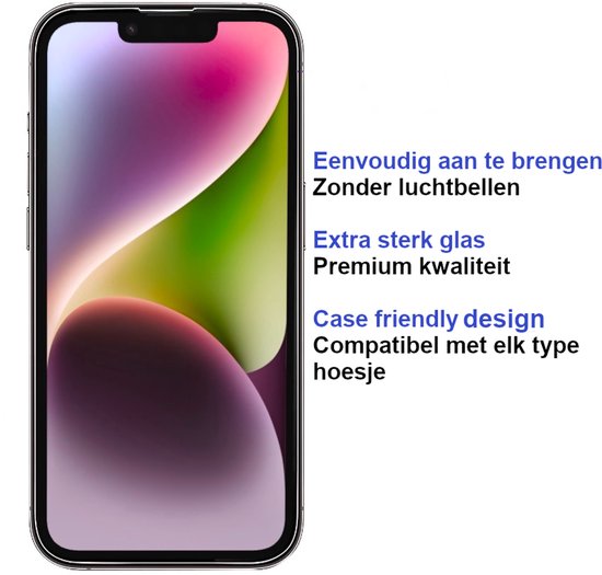 ArmorDrop Full Guard Screenprotector Geschikt Voor iPhone 14 Plus - Gehard Glas - 2 Stuks