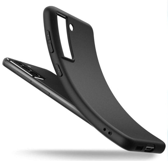 Hoesje en Screenprotector Combi Geschikt Voor Samsung Galaxy S22 - Zwarte Siliconen Hoesje + 2x Screenprotector