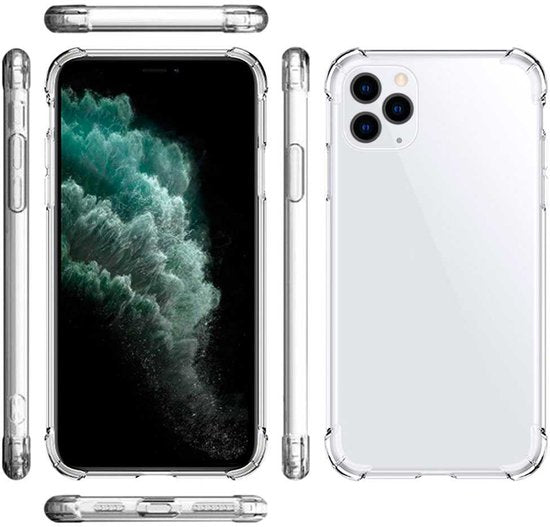 Hoesje en Screenprotector Combi Geschikt Voor iPhone 11 Pro - Anti Shock Hoesje + 2x Screenprotector