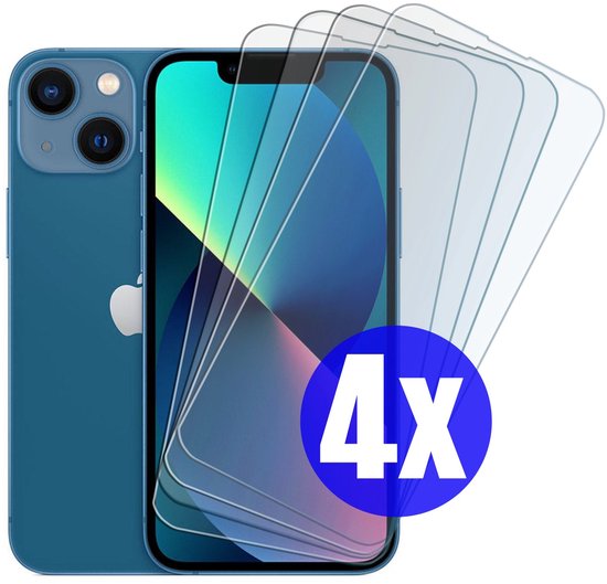 Screenprotector geschikt voor iPhone 13 / 13 Pro - Gehard Glas - Tempered Glass Armor Screen Cover - 4 Stuks