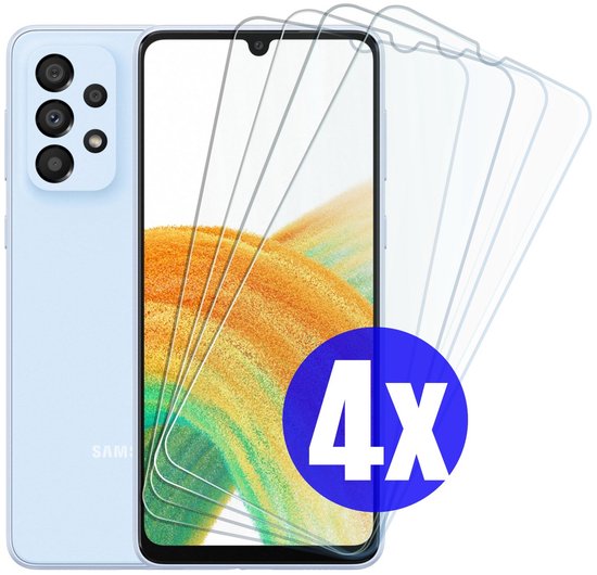 Screenprotector geschikt voor Samsung A33 - Gehard Glas - Tempered Glass Armor Screen Cover - 4 Stuks
