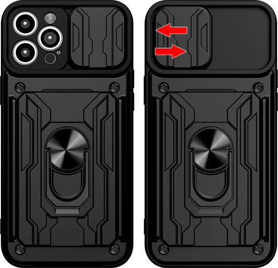Lennexo Armor Hoesje Geschikt Voor iPhone 15 Pro Max - Extreme ShockProof iPhone 15 Pro Max Hoesje Met Pashouder - Ultra Hybrid Armour Case