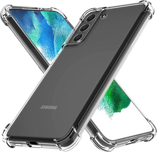 Samsung Galaxy S21 FE Hoesje Anti Shock | ShockProof Silicone Case | Transparant Back Cover