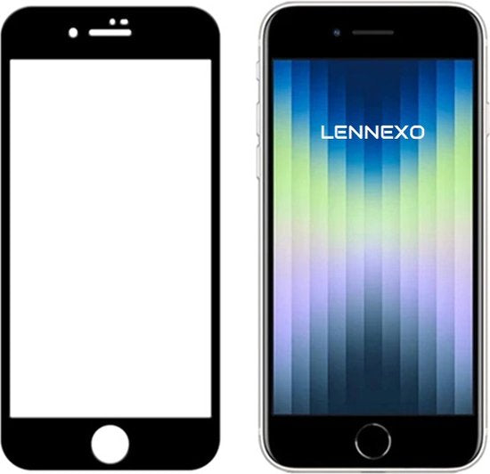 Full Cover Screenprotector Geschikt Voor iPhone SE 2022 / iPhone SE 2020 / iPhone 8 / iPhone 7 - Volledige Beschermglas - PREMIUM Tempered Glass - 1 stuk