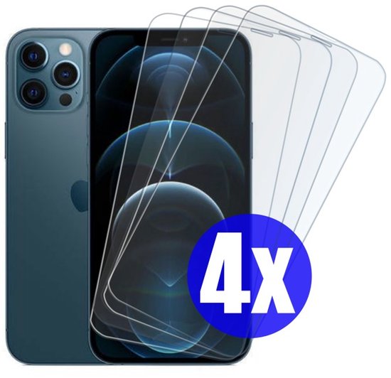 Screenprotector geschikt voor iPhone 12 / 12 Pro - Gehard Glas - Tempered Glass Armor Screen Cover - 4 Stuks