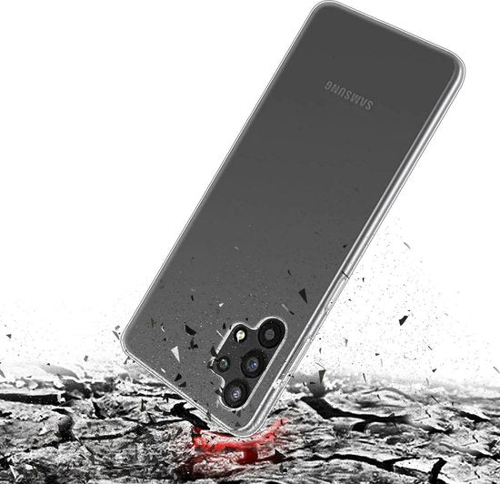Samsung A32 5G Hoesje + Premium screenprotector Samsung Galaxy A32 5G | Siliconen hoesje | Transparant Hoesje | Tempered Glass | Volledige bescherming