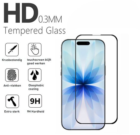 Full Cover Screenprotector Geschikt Voor iPhone 16 Pro Max - Volledige Beschermglas - PREMIUM Tempered Glass - 4 stuks