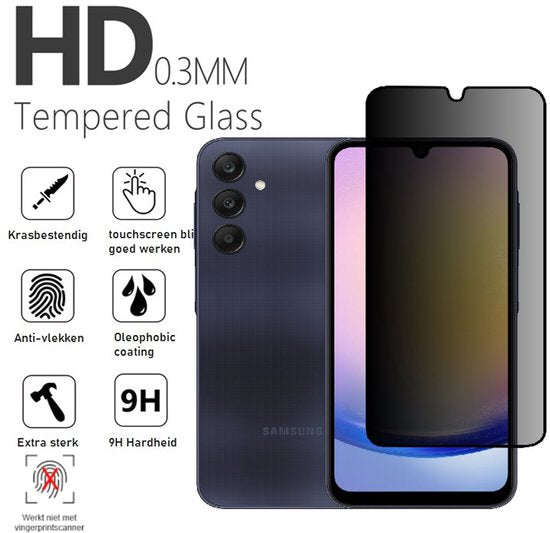 Privacy Screenprotector Geschikt Voor Samsung A24 / A25 - Volledige Beschermglas - 4 Stuks