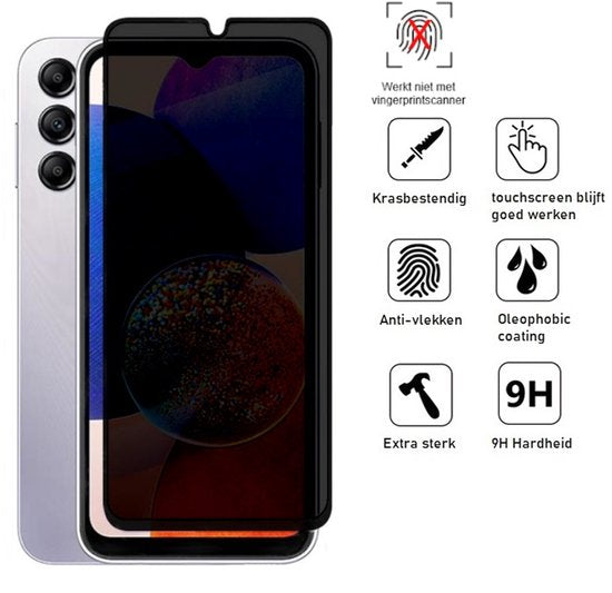Privacy Screenprotector Geschikt Voor Samsung A14 - Volledige Beschermglas - 4 Stuks