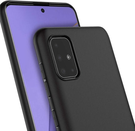 Zwart Hoesje Geschikt Voor Samsung Galaxy A72 5G Hoesje - Zwarte Siliconen hoesje - TPU Back Cover Hoes - Zwart
