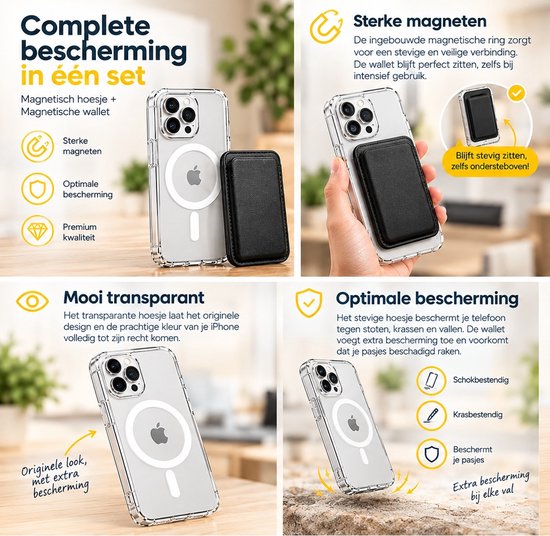 Magnetisch Hoesje Geschikt voor Magsafe inclusief Pasjeshouder - Creditkaarthouder - Hoesje + Kaarthouder Geschikt voor iPhone 11 - Groen
