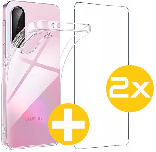 Hoesje en Screenprotector Combi Geschikt Voor Samsung Galaxy A56 - Transparant Hoesje + 2x Screenprotector