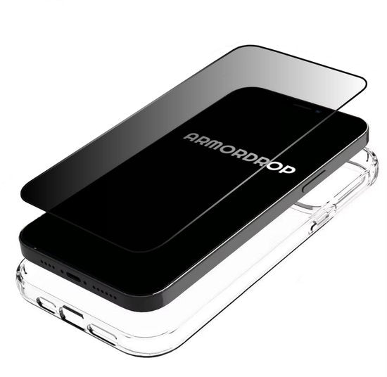ArmorDrop Transparant Hoesje Inclusief 2x Privacy Screenprotector Geschikt Voor iPhone 13 Pro