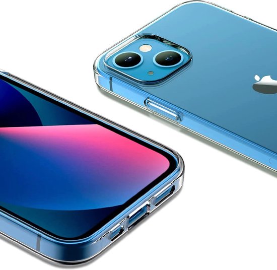 Hoesje en Screenprotector Combi Geschikt Voor iPhone 13 - Transparant Hoesje + Premium Screenprotector