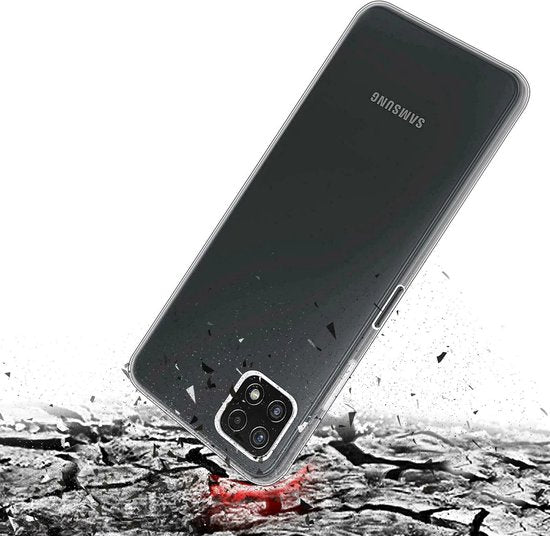 Hoesje en Screenprotector Combi Geschikt Voor Samsung A22 5G - Transparant Hoesje + Premium screenprotector
