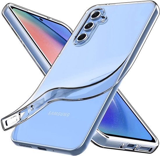 Hoesje en Privacy Screenprotector Combi Geschikt Voor Samsung A34 - Transparant Hoesje + Privacy Glas