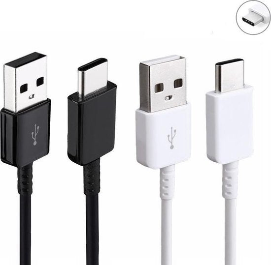 3x USB-C Naar USB-A data en Laadkabel 1 Meter|2.4A Snellader|Fast Charge|Oplaadsnoer Geschikt Voor Smartphone en Tablet
