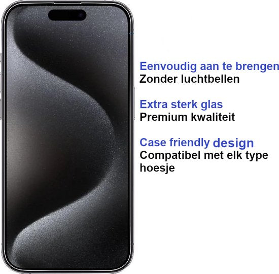 Premium Screenprotector Geschikt Voor iPhone 16 - Gehard Glas - 2 Stuks