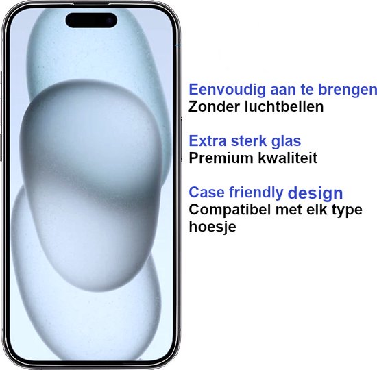 Premium Screenprotector Geschikt Voor iPhone 15 Plus - Gehard Glas - 2 Stuks