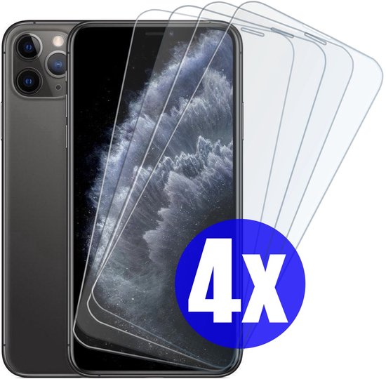 Screenprotector geschikt voor iPhone 11 Pro Max - Gehard Glas - Tempered Glass Armor Screen Cover - 4 Stuks