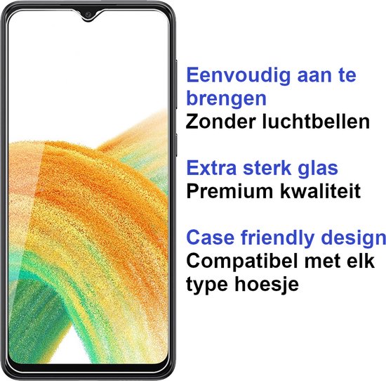 Premium Screenprotector Geschikt Voor Samsung A33 5G - Gehard Glas - 2 Stuks