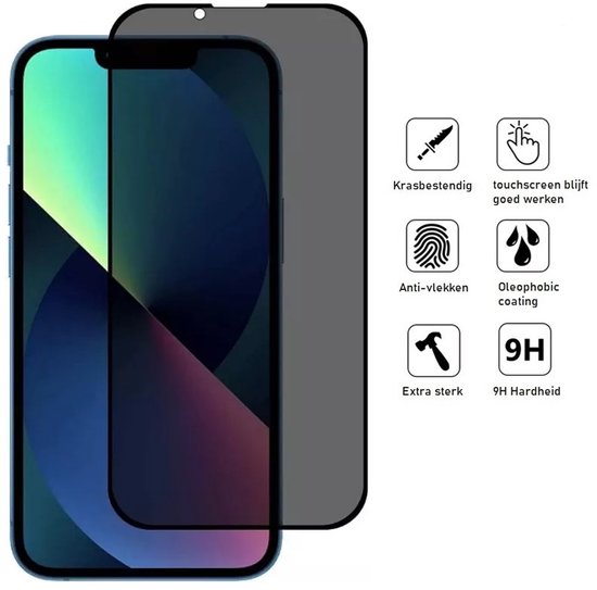 Privacy Screenprotector Geschikt Voor iPhone 14 - Volledige Beschermglas - 2 Stuks