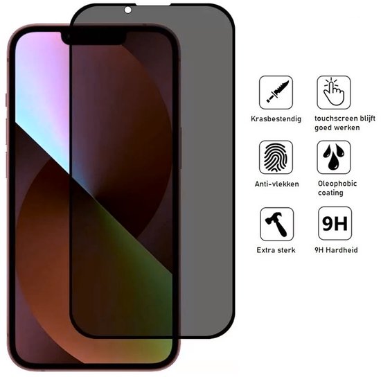Privacy Screenprotector Geschikt Voor iPhone 14 Plus - Volledige Beschermglas - 4 Stuks