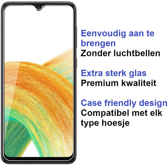 ArmorDrop Full Guard Screenprotector Geschikt Voor Samsung A33 - Gehard Glas - 2 Stuks
