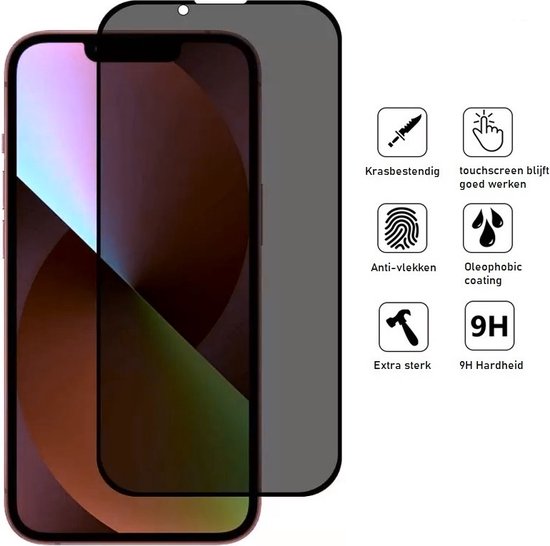 Full Cover Privacy Screenprotector Geschikt Voor iPhone 14 Plus - Volledige Beschermglas - PREMIUM Tempered Glass - 1 stuk