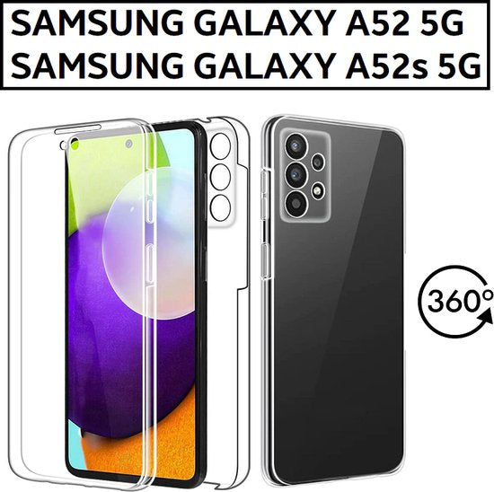 360° Hoesje Geschikt Voor Samsung Galaxy A52 / A52S Hoesje en Screenprotector
